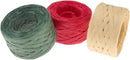 CREATRILL 3 Rolls Red Green Kraft 1/4" by 492 Feet Raffia Ribbon/String | 164Feet Each Roll, Packing Paper Twine for Christmas