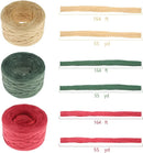 CREATRILL 3 Rolls Red Green Kraft 1/4" by 492 Feet Raffia Ribbon/String | 164Feet Each Roll, Packing Paper Twine for Christmas