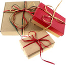 CREATRILL 3 Rolls Red Green Kraft 1/4" by 492 Feet Raffia Ribbon/String | 164Feet Each Roll, Packing Paper Twine for Christmas