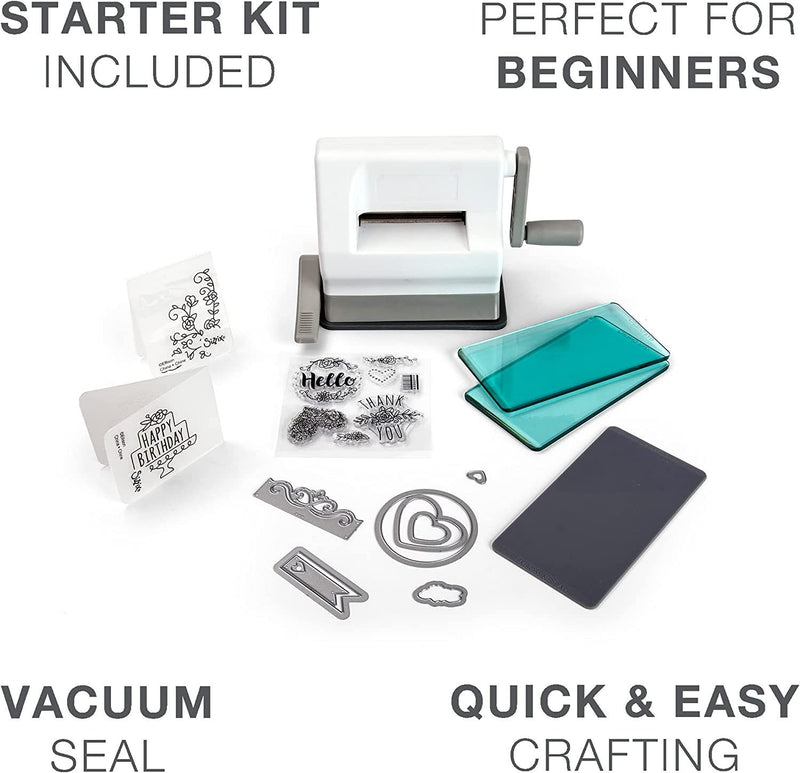 Sizzix Sidekick Starter Kit 661770 Portable Manual Die Cutting & Embossing Machine for Arts and Crafts