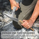 INCLY Rock hounding Geology Hammer Tool | 32oz Rock Pick Hammer | 3 PCS Digging Chisels Kit | Hounding Equipment