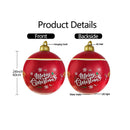 IOKUKI Light Up PVC Inflatable Christmas Ball with Large Weight Stand Firmly on The Yard