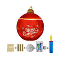 IOKUKI Light Up PVC Inflatable Christmas Ball with Large Weight Stand Firmly on The Yard