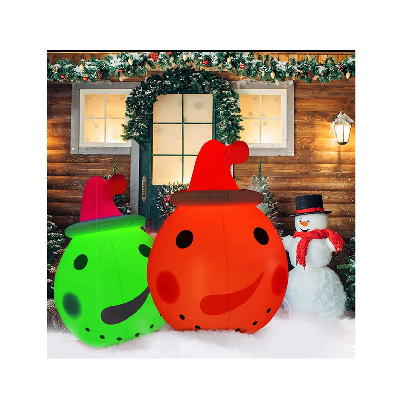 IOKUKI 36 Inch Christmas Inflatables Snowman Outdoor Decorations | Light Up PVC Inflatable Christmas Balls with Light