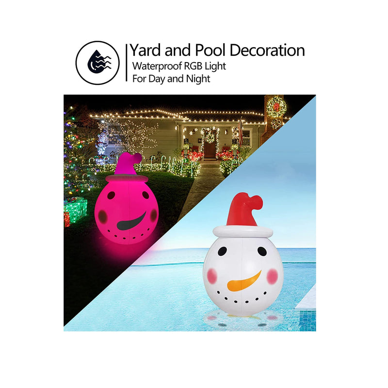 IOKUKI 36 Inch Christmas Inflatables Snowman Outdoor Decorations | Light Up PVC Inflatable Christmas Balls with Light