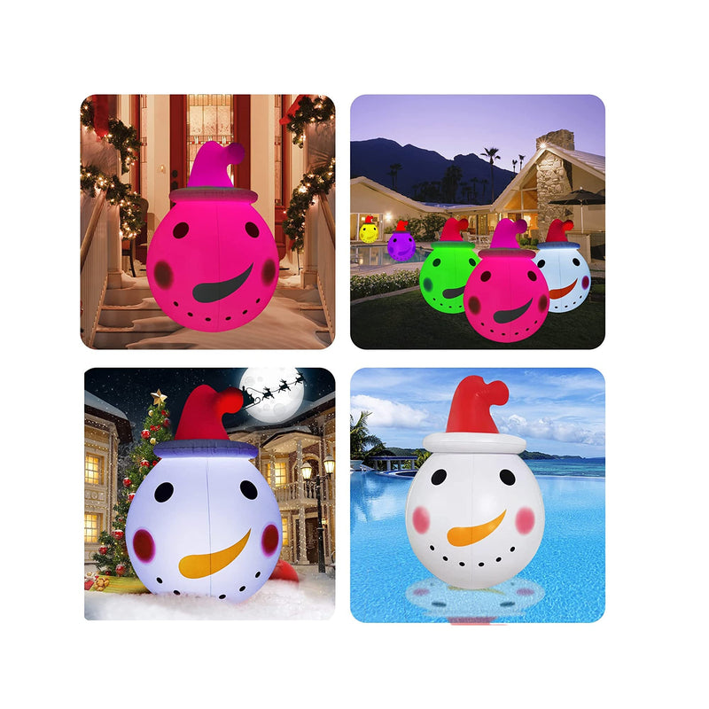 IOKUKI 36 Inch Christmas Inflatables Snowman Outdoor Decorations | Light Up PVC Inflatable Christmas Balls with Light