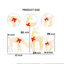 HOURLEEY Christmas Decoration Outdoor 60 Light Up Deer Family | 3-Piece Set 2D Waterproof Plug in Reindeer