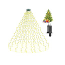 HIWUP Christmas Tree String Lights with Ring 400 LED | 6.56FT/2M x 16 Lines Easy to Install Christmas String