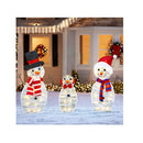 HOURLEEY Christmas Decoration 55 L Lighted Snowman Family Outdoor | 3-Piece Waterproof Plug in 2D Snowman