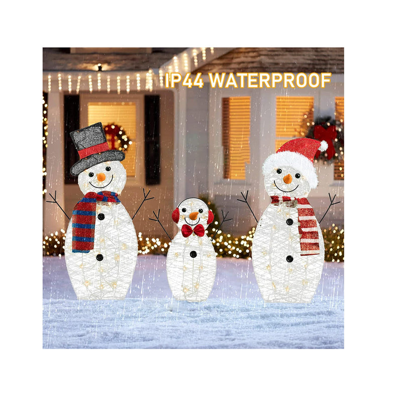 HOURLEEY Christmas Decoration 55 L Lighted Snowman Family Outdoor 3