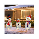 HOURLEEY Christmas Decoration 55 L Lighted Snowman Family Outdoor | 3-Piece Waterproof Plug in 2D Snowman