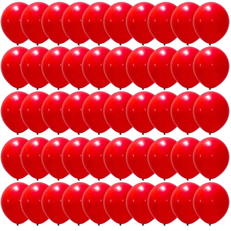 50pcs Red Balloons | 12inch Matte Latex Balloon For Birthday Wedding Graduation Baby Shower Balloon Party Supplies