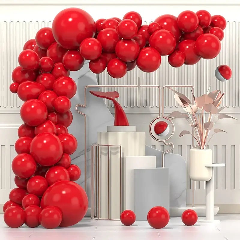 50pcs Red Balloons | 12inch Matte Latex Balloon For Birthday Wedding Graduation Baby Shower Balloon Party Supplies