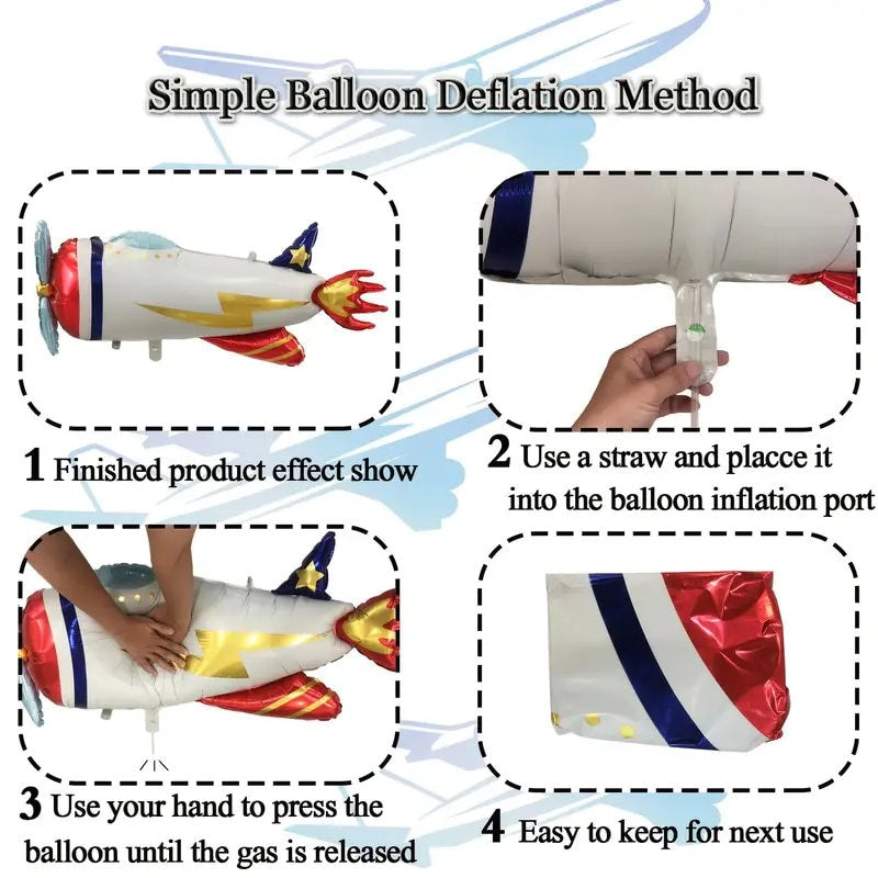 Airplane Balloons Birthday Balloons Large Helium Foil Balloon Plane Theme Lovely Cartoon Decor Aircraft Balloon Photo Props For Kids Boys