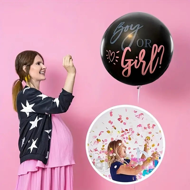 1pc | Round Gender Reveal Balloon |36"  Boy Or Girl Baby Decoration | Boys And Girls Party Decoration | Birthday Balloons | Birthday Party