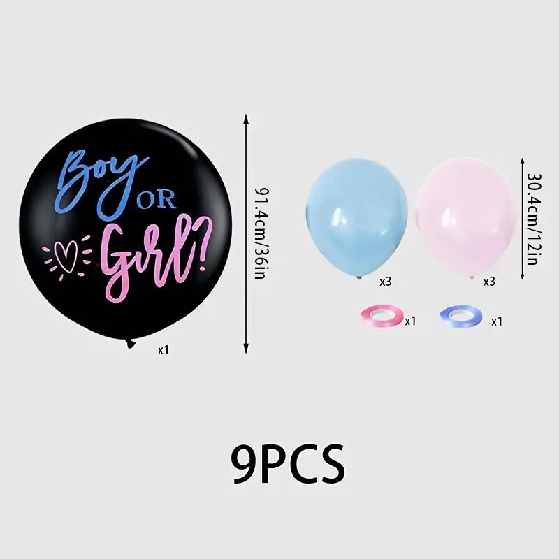 9pcs/set Girl Or Boy Balloon | Baby Gender Reveal Balloon Party Decoration