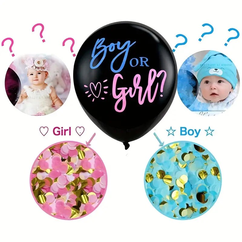 1pc | Round Gender Reveal Balloon |36"  Boy Or Girl Baby Decoration | Boys And Girls Party Decoration | Birthday Balloons | Birthday Party