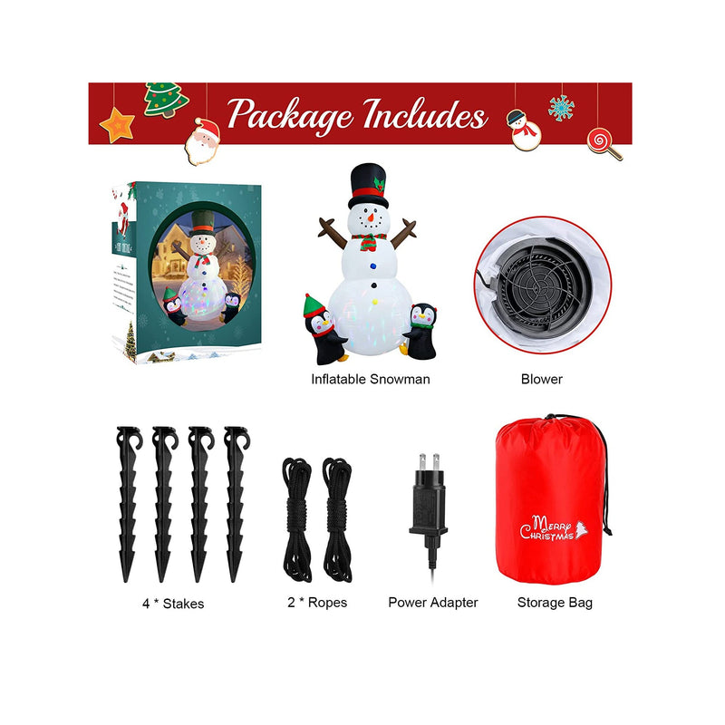 Dawdix 8FT Christmas Decorations Inflatable Snowman | Blow Up Snowman Christmas Yard Decoration