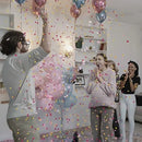 2pcs Baby Gender Reveal Balloon Black Giant Balloons With Pink And Blue Heart Shape Confetti For Boy Or Girl 36in Big Black Balloons