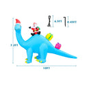 10 Ft Long Christmas Inflatable Decorations | Huge Inflatable Santa Claus Gift Decors Built-in LED Lights