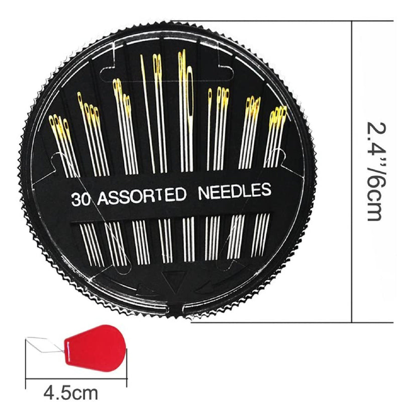 Meiho Lives Premium Hand Sewing Needles for Sewing Repair | 30-Count Assorted Embroidery Needles with 2 Threaders