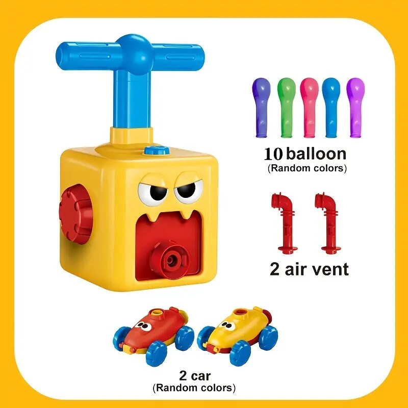 Children's Power Balloon Car Toys | Inertia Balloon Power Car | Science Intelligence Education Toys With Pull Pump Car Racing Kit Gift