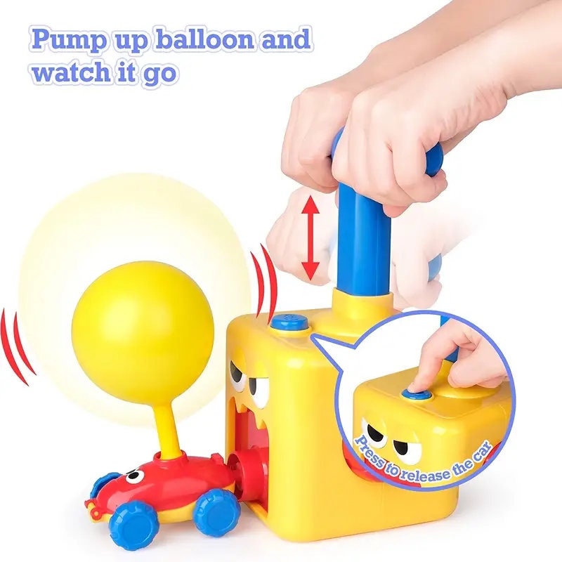 Children's Power Balloon Car Toys | Inertia Balloon Power Car | Science Intelligence Education Toys With Pull Pump Car Racing Kit Gift