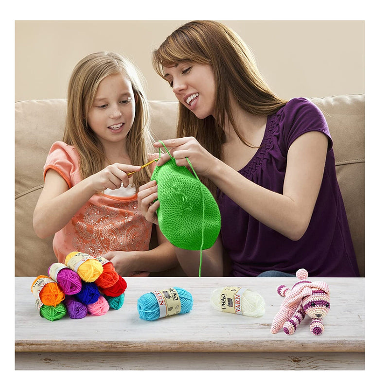 Yinsun 12 Acrylic Yarn Skeins Mini Craft Yarn, 12 Colors Starter Crochet  Bulk Yarn for Child, Adult Knitting Crochet Crafts (12 x 15g)