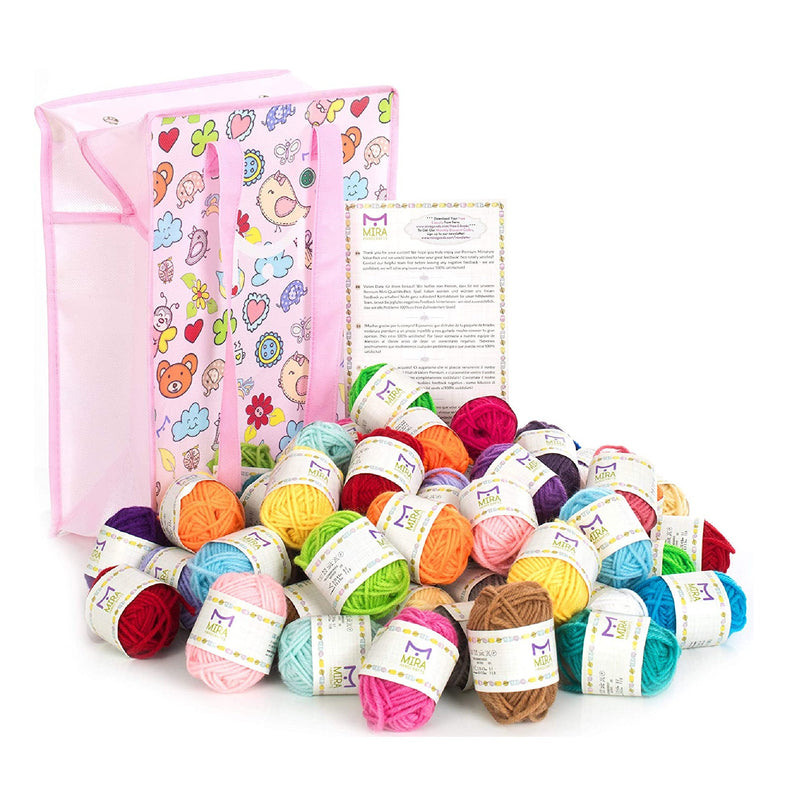 CRAFTISS 30x20g Acrylic Yarn Mini Skeins - 1300 Yards of Soft Yarn for  Crocheting and Knitting Craft Project, Assorted Starter Crochet Kit Yarn  Bulk