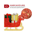Hykolity Lighted Christmas Sleigh | Outdoor Sleigh & Gift Boxes Yard Decorations with 140 Warm White