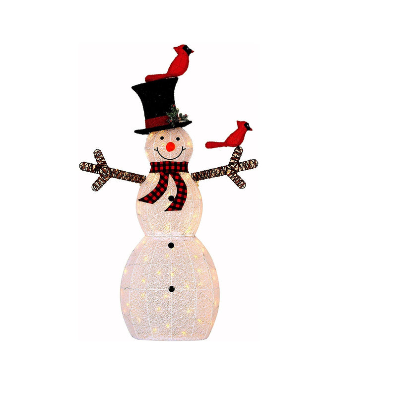 Hykolity 5FT Outdoor Lighted Snowman | Christmas Snowman Yard Decoration with 80 Warm White