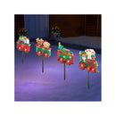 Solar Christmas Pathway Lights Outdoor | 4-Piece Train Set with 8 Lighting Modes Pre-lit LED