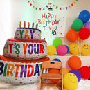 New Colorful Three Layers Cake Aluminum Film Balloons | Kids Birthday Party Arrangement Decoration Balloons