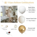 155pcs White Sand Balloon Set Large Party Decoration Set | For Party Supplies