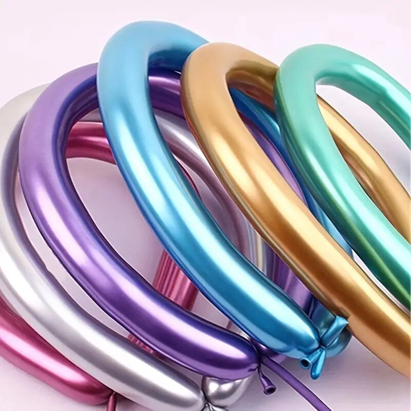 Metallic Twisting Balloons | 20 Pcs 290mm/11.42in Long Balloons | DIY Magic Balloons Animal Balloons For Children's Party | Carnivals Jungle