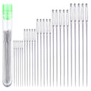 25 Large Eye Stitching Needles  |  5 Sizes Big Eye Hand Sewing Needles in Clear Storage Tube