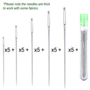 25 Large Eye Stitching Needles  |  5 Sizes Big Eye Hand Sewing Needles in Clear Storage Tube