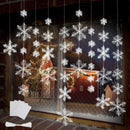 BTNOW 63 Pieces 4 Sizes White Christmas Snowflake Decorations Snowflake Ornaments Garland, 8 Meters White Strings and 60 Pieces Round Double
