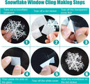 BTNOW 63 Pieces 4 Sizes White Christmas Snowflake Decorations Snowflake Ornaments Garland, 8 Meters White Strings and 60 Pieces Round Double