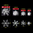 BTNOW 63 Pieces 4 Sizes White Christmas Snowflake Decorations Snowflake Ornaments Garland, 8 Meters White Strings and 60 Pieces Round Double