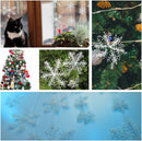 BTNOW 63 Pieces 4 Sizes White Christmas Snowflake Decorations Snowflake Ornaments Garland, 8 Meters White Strings and 60 Pieces Round Double