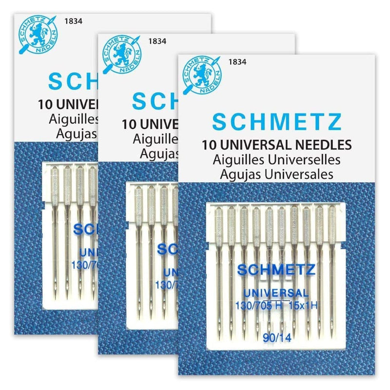 SCHMETZ Universal (130/705 H) Domestic Sewing Machine Needles | Size 90/14-3 Cards | 10 needles