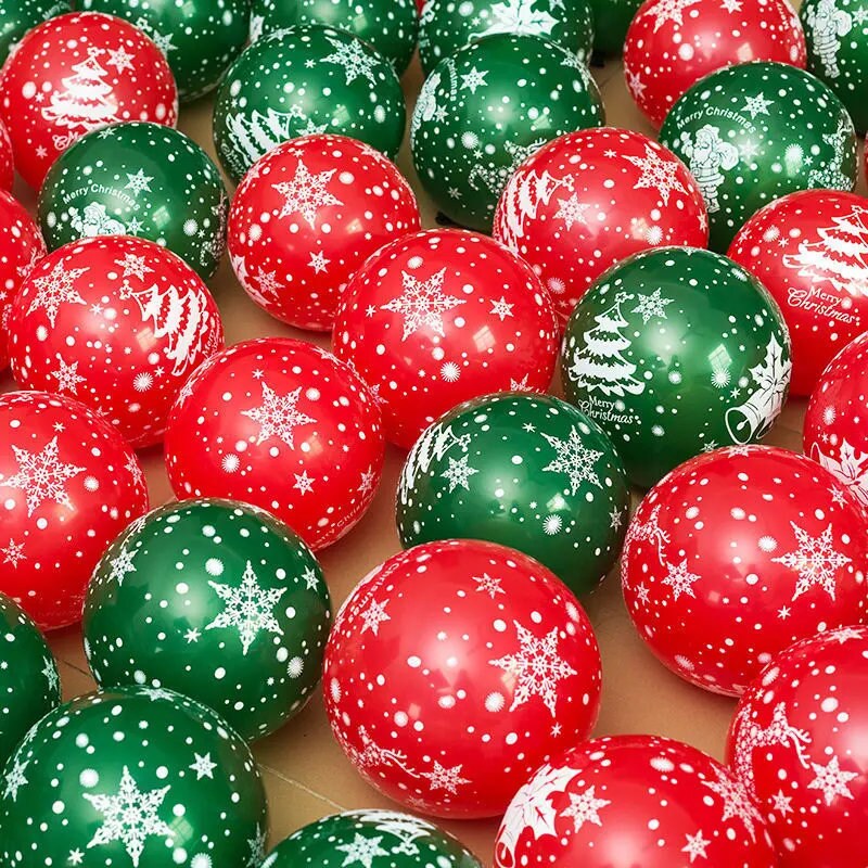 15pcs 12 Inch Christmas Theme Latex Balloon Set