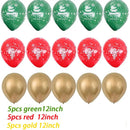 15pcs 12 Inch Christmas Theme Latex Balloon Set