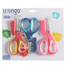 LIVINGO 5 Inch Toddler Craft Scissors for School Students, Sharp Stainless Steel Blades Pack Of 3
