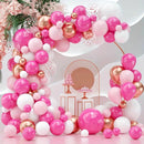 Set | Hot Pink And White Balloons Garland Arch Kit Rose Red And Light Pink Rose Gold Confetti Balloons For Barbie Princess Theme Baby Shower