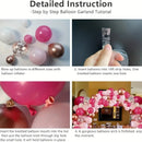 Set | Hot Pink And White Balloons Garland Arch Kit Rose Red And Light Pink Rose Gold Confetti Balloons For Barbie Princess Theme Baby Shower