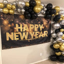 111PCS Black Golden And Silver Balloon Garland Arch Kit | Metal Black Metal Golden Chrome Silver Latex Balloon Set Suitable For Birthday