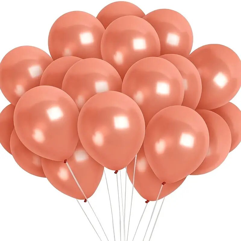 100Pcs Rose Gold Balloons | 12 Inches Rose Gold Pearlescent Balloon Premium Rosegold Latex Balloons| Thicken Rose Gold Helium Party Balloons