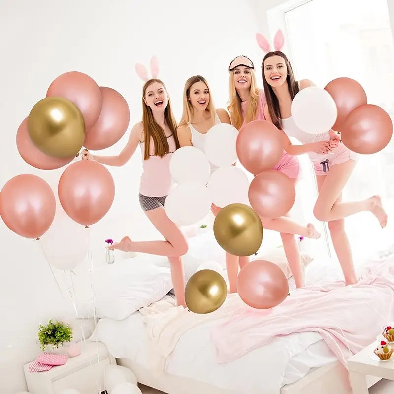 100Pcs Rose Gold Balloons | 12 Inches Rose Gold Pearlescent Balloon Premium Rosegold Latex Balloons| Thicken Rose Gold Helium Party Balloons